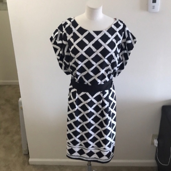 Eliza J black and white geometric dress size 18W - Picture 2 of 4